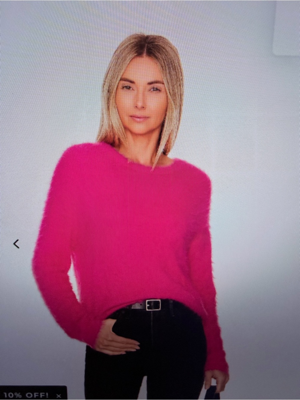 Velvet by Graham & Spencer: Fuzzy Crewneck Sweater in Hot Pink - Women's